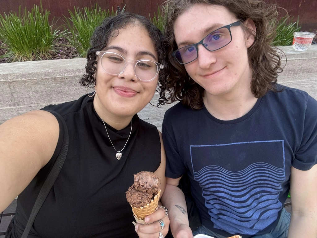 Trinity and I getting icecream